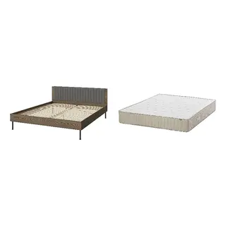BRUKSVARA/VATNESTRÖM Bed with 26cm thick mattress, pocket sprung, natural materials,5 comfort zones, extra firm