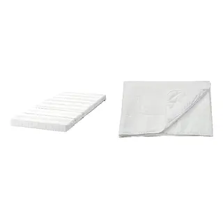 NATTSMYG/ÄNGSKORN set: foam mattress for extendable bed + mattress protector