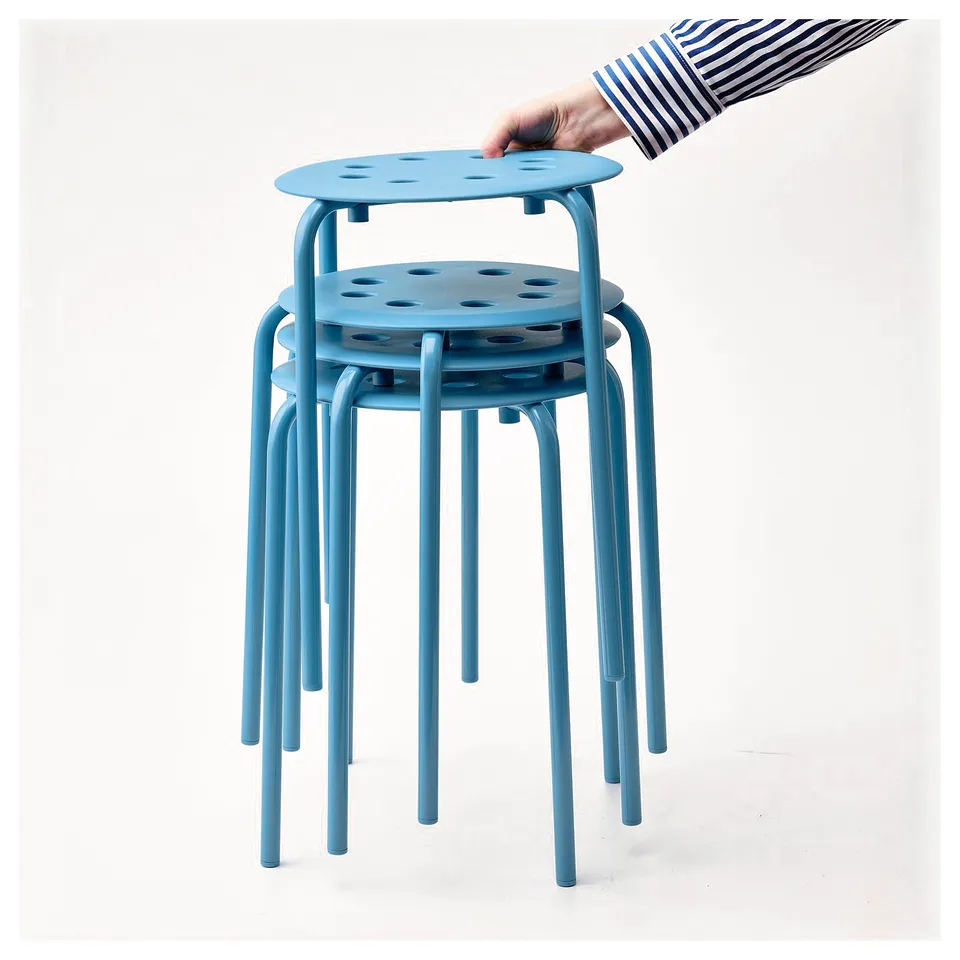 MARIUS Stool, blue, 45 cm