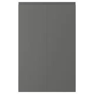 VOXTORP 2-p door f corner base cabinet set, left-hand dark grey, 25x80 cm