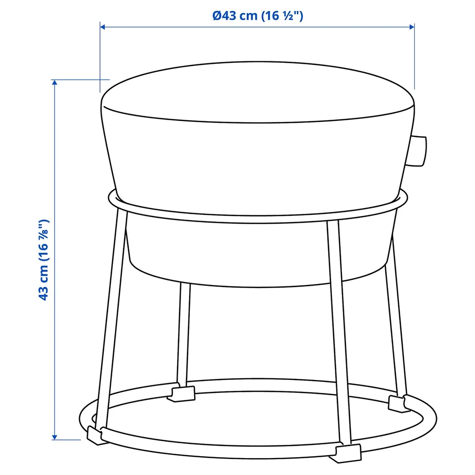 Illustration with measurements for the product: EMMISLÖV.