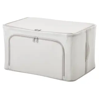 HEMMAFIXARE storage case, fabric striped/white/grey, 34x51x28 cm