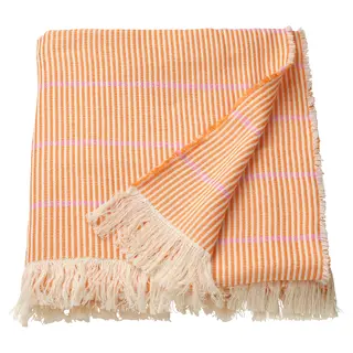 LAPPKATTFOT throw, bright orange/pink, 130x170 cm