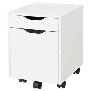 ALEX drawer unit on castors, white/black, 36x50 cm