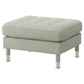 LANDSKRONA footstool, Gunnared light green/metal, Length 77 x Width 65 x Height 44 cm