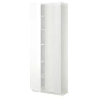 METOD high cabinet with shelves, white/Ringhult white, 80x37x200 cm