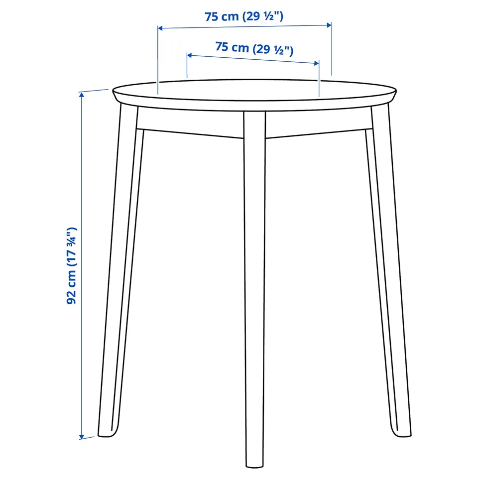 RÄVSTEN Table, counter height black, 75 cm
