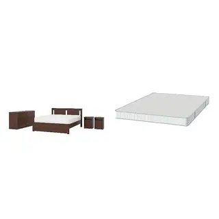 SONGESAND/BRUKSVARA Bed with 16cm thick mattress, pocket sprung, foam, extra firm