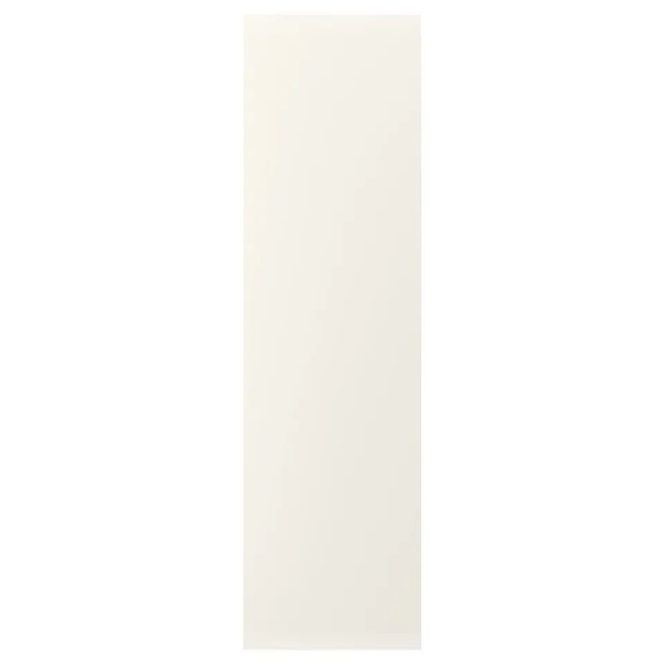 A FÖRBÄTTRA cabinet in light beige. Its rectangular, made of fiberboard with acrylic and polyester paint.