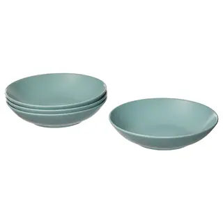 FÄRGKLAR deep plate, matt light turquoise