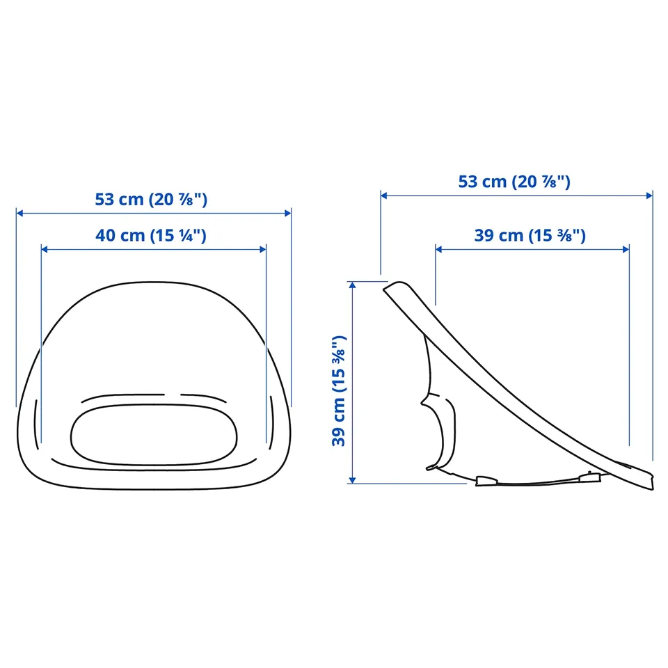 Illustration with measurements for the product: LOBERGET.