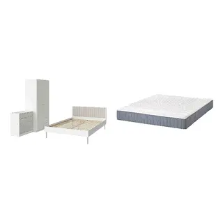 BRUKSVARA/VALEVÅG Bed with 24cm thick mattress, pocket sprung, foam,5 comfort zones, extra firm