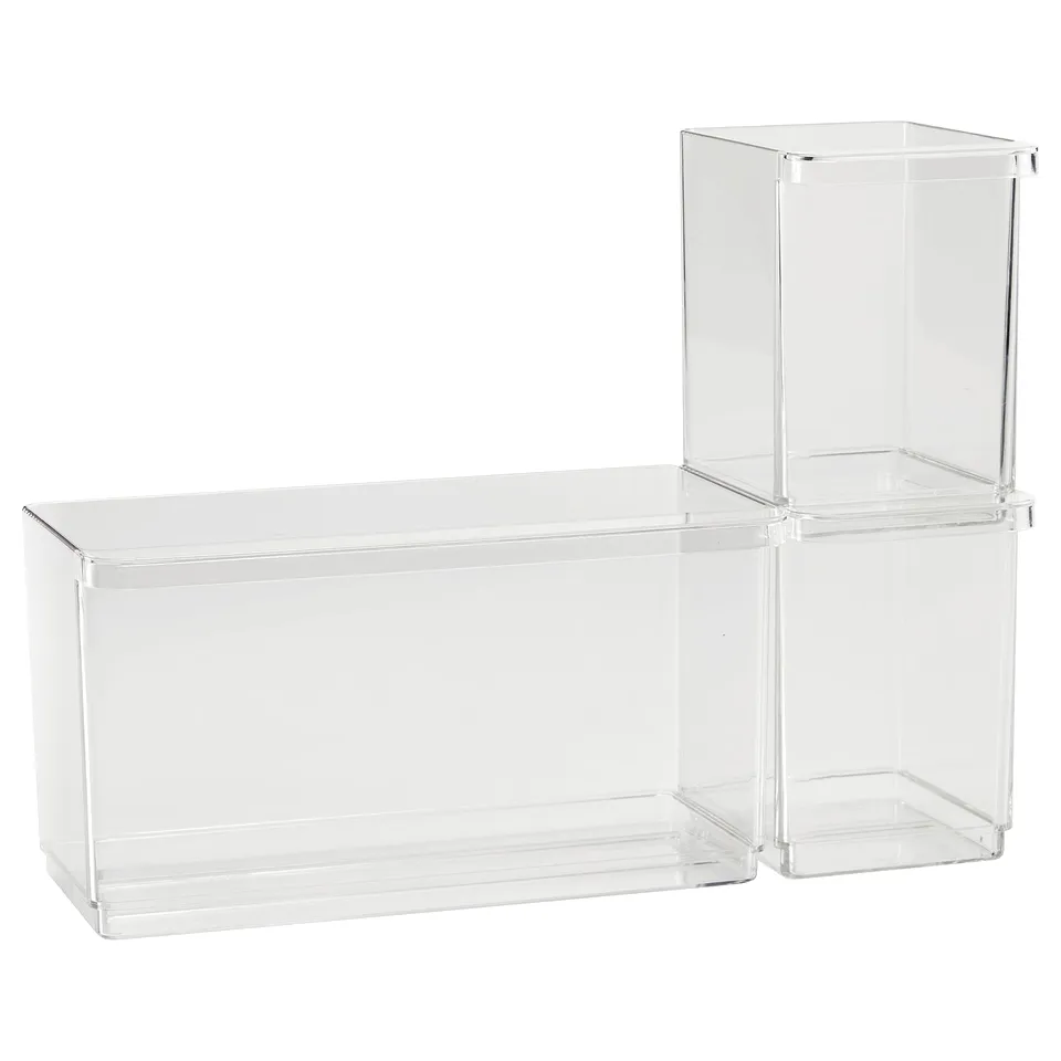 KLIPPKAKTUS clear storage boxes, stackable, fridge organisation.