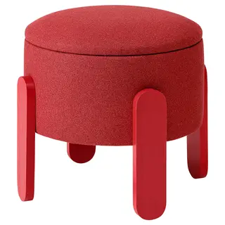 FÖRLUNDA pouffe, with storage/Tonerud red, Height 41 cm