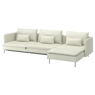 SÖDERHAMN 4-seat sofa-bed, with chaise longue/Gunnared beige