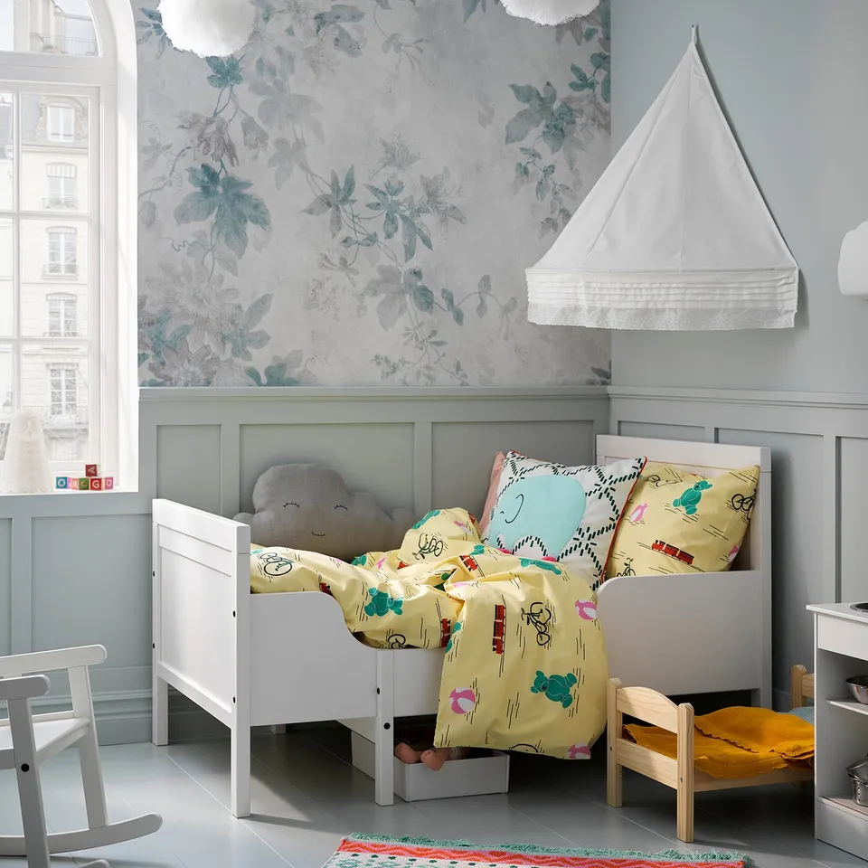 part: SUNDVIK ext bed frame with slatted bed base