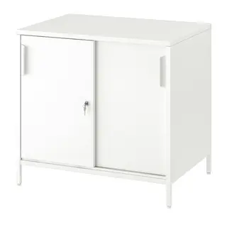 TROTTEN cabinet with sliding doors, white, 80x55x75 cm