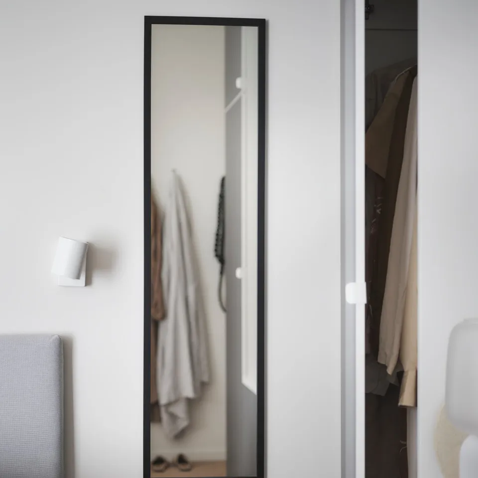 LILJETRÄD Mirror, black, 30x115 cm