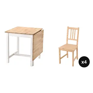 PINNTORP set: gateleg table + chair x4