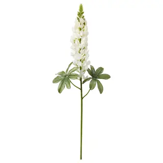 SMYCKA artificial flower, Lupin/white, 74 cm