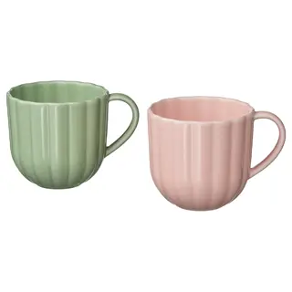 SMÖRFISK mug, light green/pink, Height 9 cm