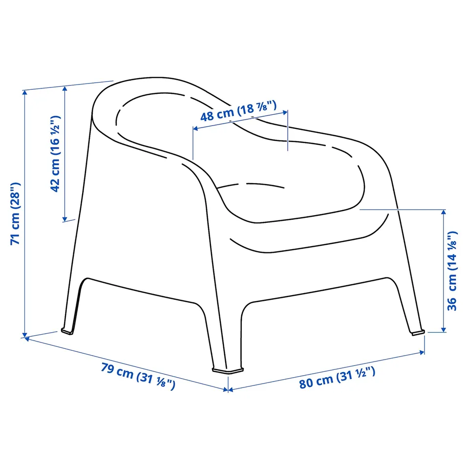 SKARPÖ Armchair, outdoor, white