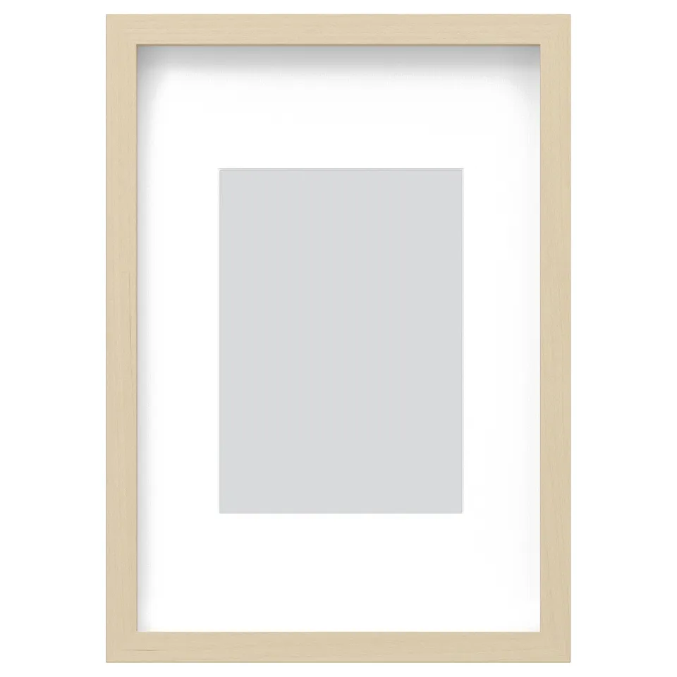 RÖDALM frame: light, modern fiberboard, neutral colour, versatile mount, can hang or stand.