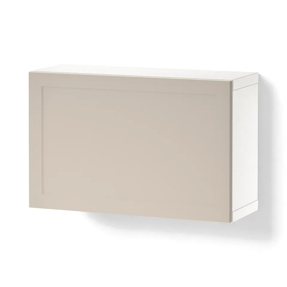 BESTÅ Wall-mounted cabinet combination, white/Lappviken light grey/beige, 60x22x38 cm
