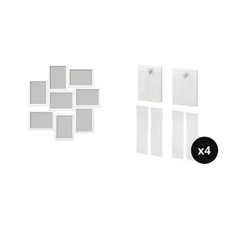 frame + adhesive hook ×8 set: collage frame for 8 photos + adhesive hook for frame ×4