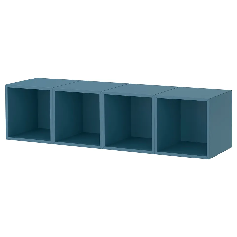 EKET Wall-mounted storage combination, dark grey-blue, 140x35x35 cm