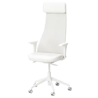 JÄRVFJÄLLET office chair with armrests, Grann white, Depth 68 x Width 68 cm
