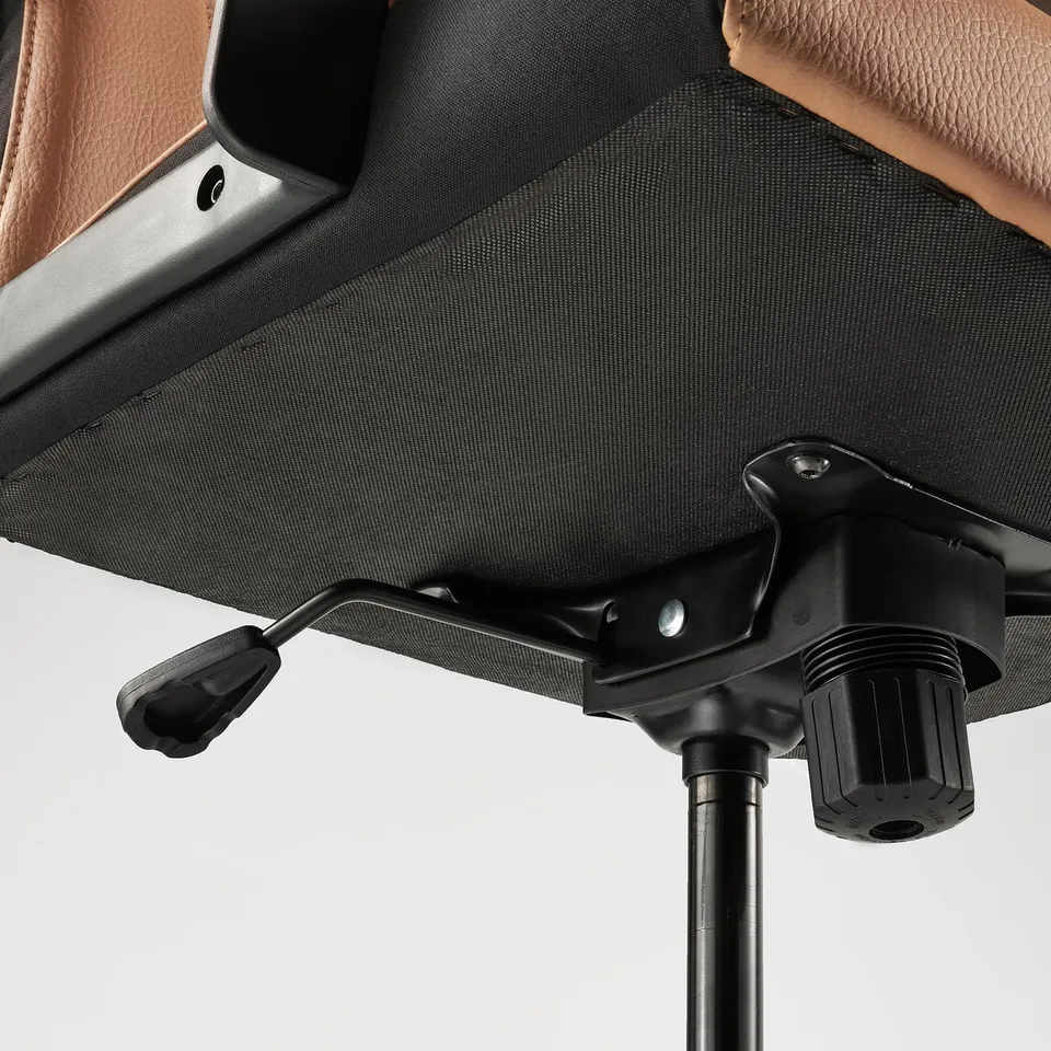 Close-up of ergonomic office chair showing durable materials and adjustable mechanisms.