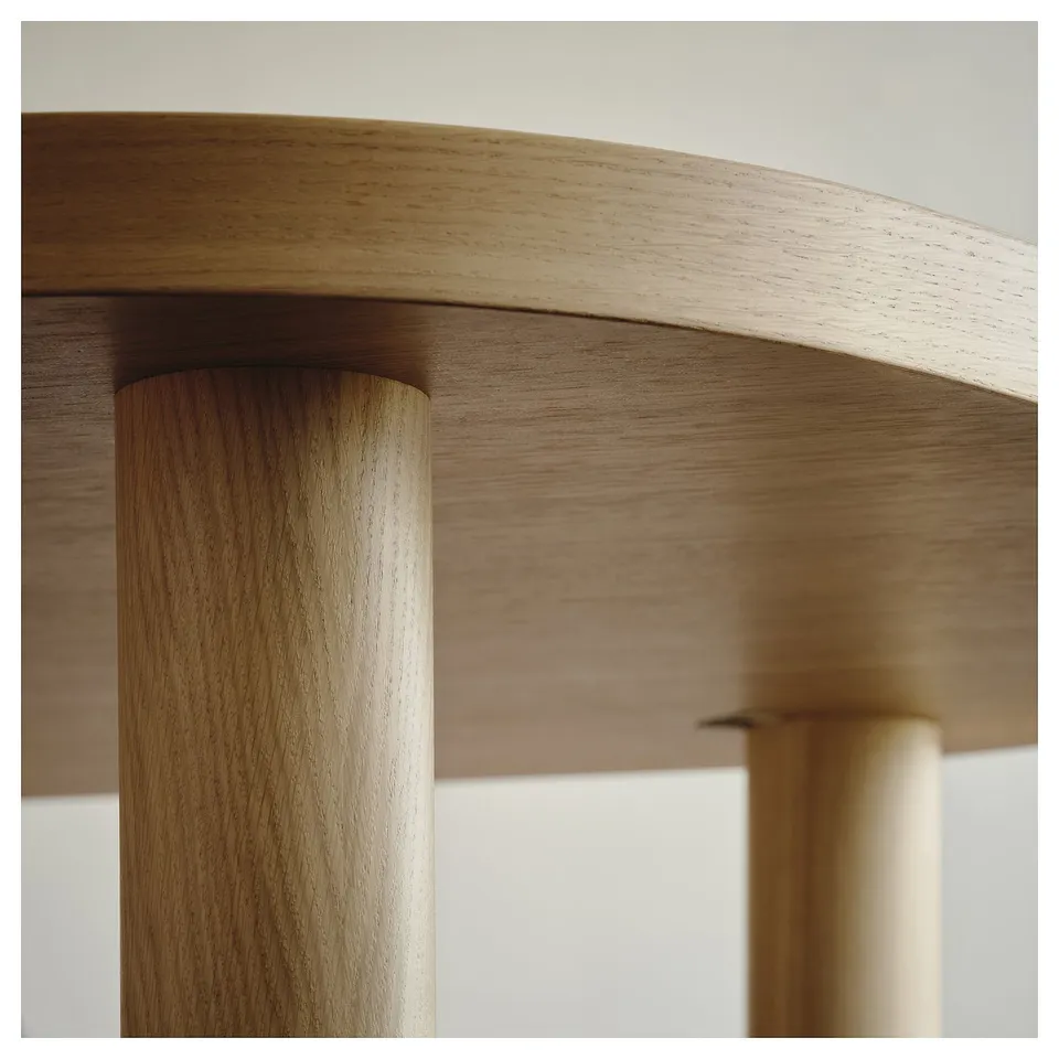 Close-up of a sleek, well-crafted wooden table with smooth finish, showcasing quality craftsmanship and natural grain.