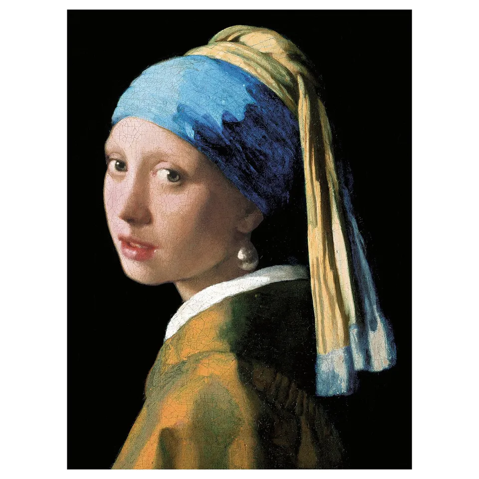 PJÄTTERYD art print. Canvas painting, deep frame. Blue head covering, blonde hair. High-quality polyester canvas. Notably 3d effect.