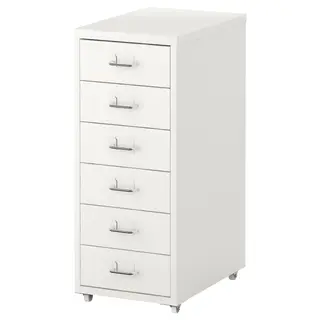 HELMER drawer unit on castors, white, 28x69 cm