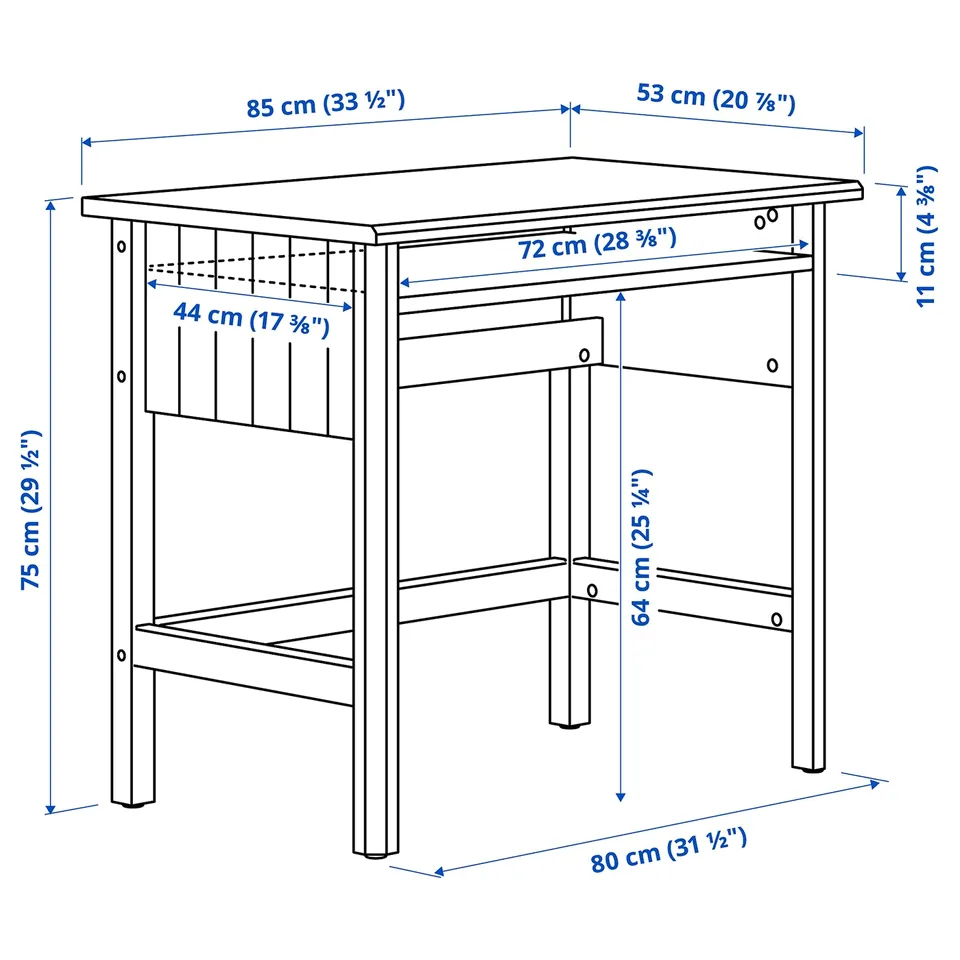 BRYTNING Desk, white, 85x53x75 cm