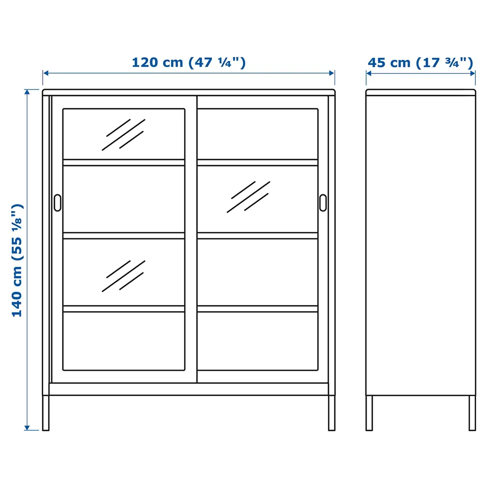 Illustration with measurements for the product: IDÅSEN.