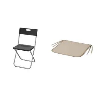 BRÄMÖN/GUNDE set: folding chair + chair pad