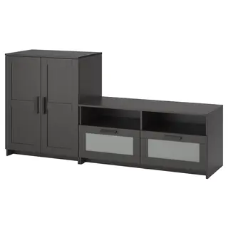 BRIMNES TV storage combination, black, 200x41x95 cm