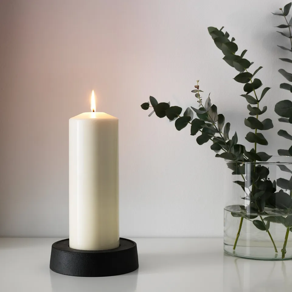 FENOMEN Unscented pillar candle, natural, 23 cm 90 hr