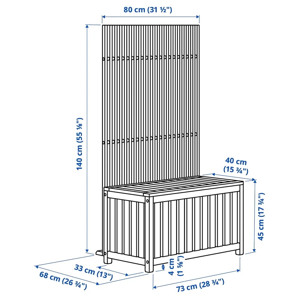 Illustration with measurements for the product: NÄMMARÖ.