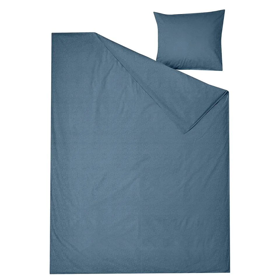 Blue ÄNGSLILJA duvet and pillowcase set in soft cotton.