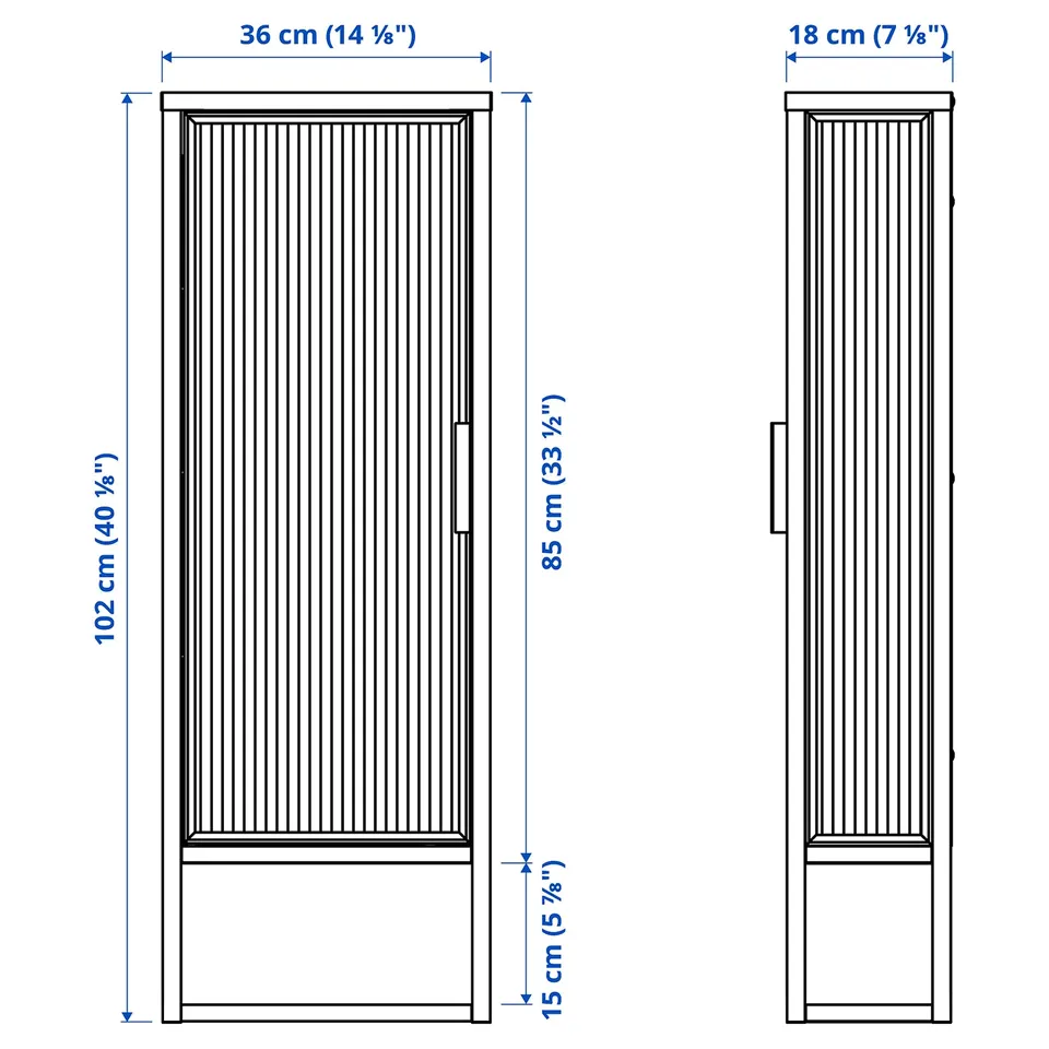 Illustration with measurements for the product: MOSSJÖN.