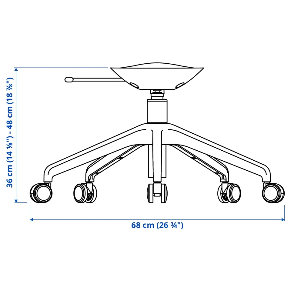 part: LÅNGFJÄLL star base with 5 legs and castors