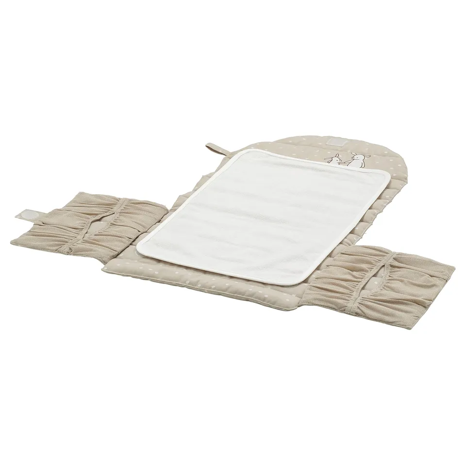 LEN Babycare mat, beige/dot pattern foldable, 70x35 cm