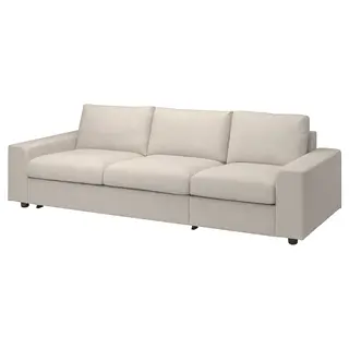 VIMLE 3-seat sofa-bed, with wide armrests/Gunnared beige, Width 275 x Depth 98 cm