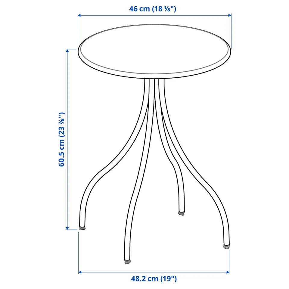 Illustration with measurements for the product: TÅNEBRO.