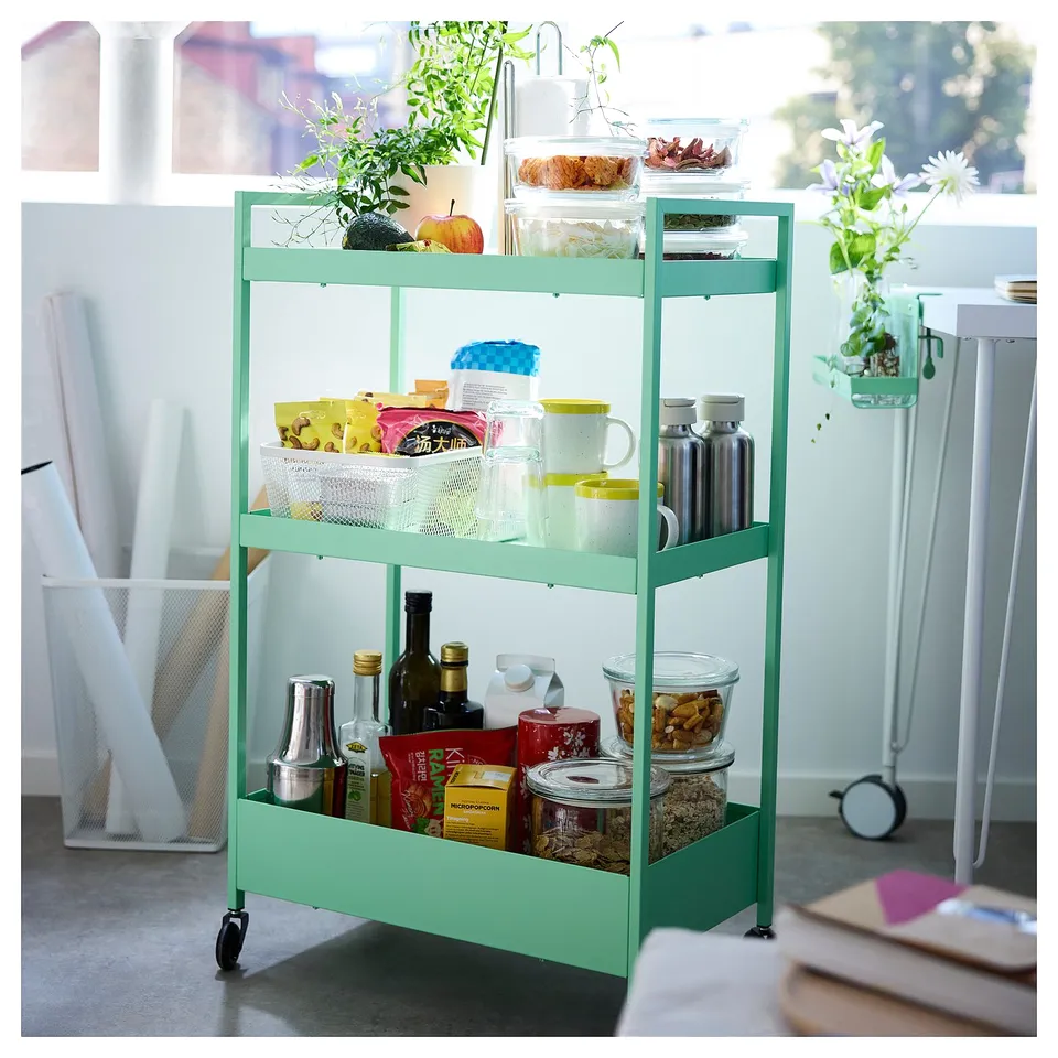 NISSAFORS Trolley, light green, 50.5x30x83 cm
