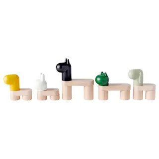 GREJSIMOJS 20-piece toy building blocks, mix and match/5 figurines