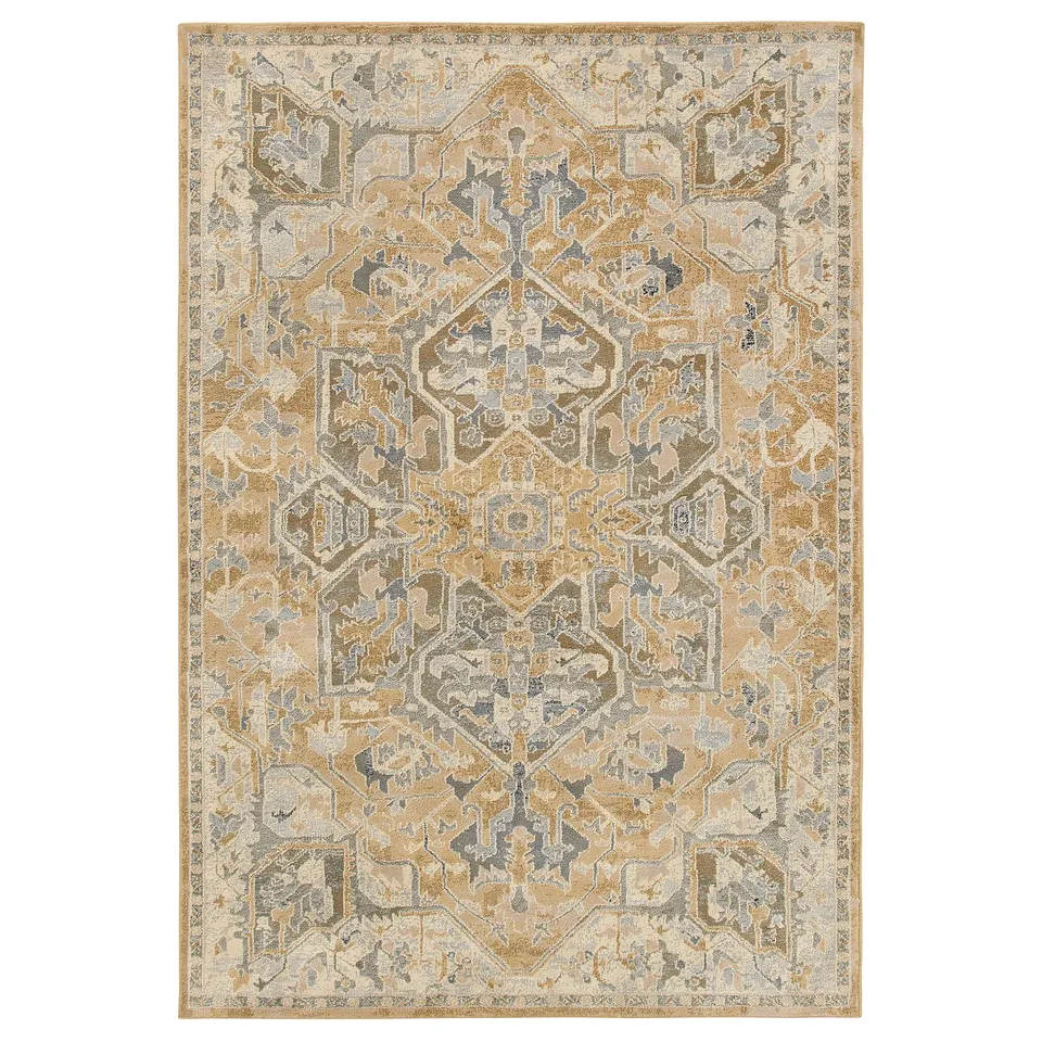 JÄRNVÄG rug, beige and grey, geometric pattern, rectangular, polypropylene and jute.